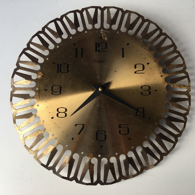 CLOCK, Wall Mount - 1960s Sunburst